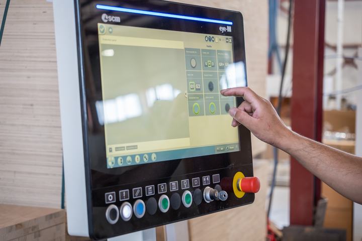 The CNC machine control screen