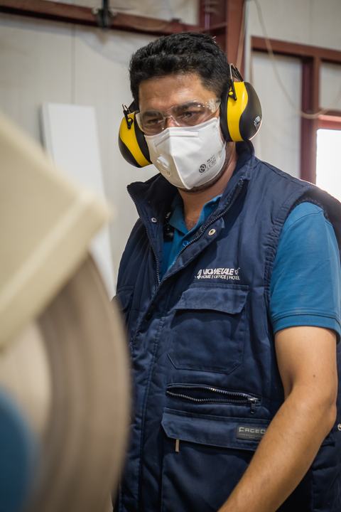 A Viometale craftsman on the production line